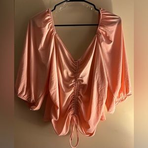 Plus size ruched bust crop top